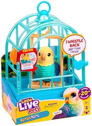best bird cages with toys included that will amaze your feathered friends 5 Little Live Pets My Really Real Talking Bird Toy & Cage - Indie, Interactive Voice Repeating Toy, 20+ Sounds & Reactions, Talking Toys for Kids 5-7