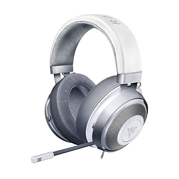 Razer Kraken Gaming Headset: Lightweight Aluminum Frame - Retractable Noise Isolating Microphone - for PC, PS4, Nintendo Switch - 3.5 mm Headphone Jack - Mercury White- RZ04-02830400-R3M1