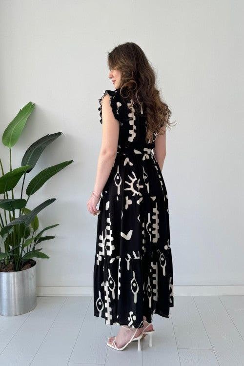 Image of Modestouze Attires Dress for Women Western Maxi Style, Indo Western Dresses, One Piece Long Gown, A Line Flared Pattern, Ethnic Look Outfit for Women