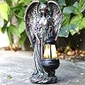 VChymm Solar Angel Outdoor Garden Decor Statues – 13.2 inches Solar Outdoor Sculptures for Outside Yard Art Patio Balcony Front Lawn Ornaments Gifts for Mom Grandma Women?Bronze?