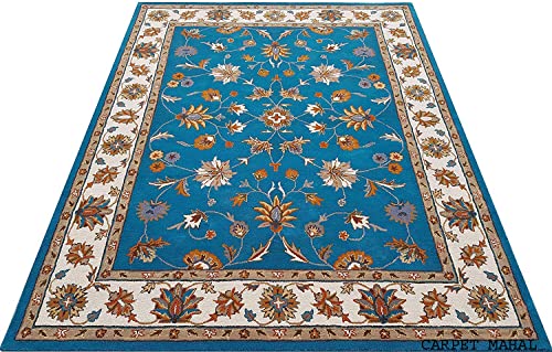 Image of Carpet Mahal Export Quality Handmade Tuffted Pure Woollen Carpet for Living Room Bedroom Size 8 x 11 feet (240X330 Cm) Color-Multi