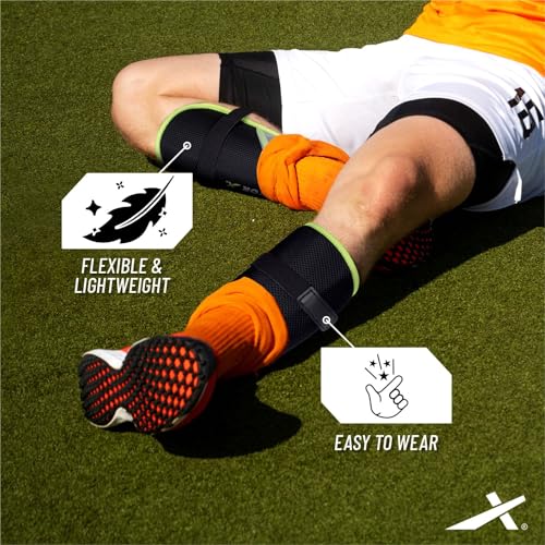 Image of Vector X Knockout Field Hockey Shin Guard with PPCP Shell | Double 360 Velcro Straps | Practice and Training | Air Mesh Cushioning | for Kids Youth Adults