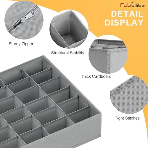 Image of FAB ELLITE Double Sided Hanging Organizer with 30 Clear Pockets | Wall Hanging Closet Storage for Socks Bra Underwear & Accessories Shelves Storage (Double-Sided Hanging Organizer, Grey)