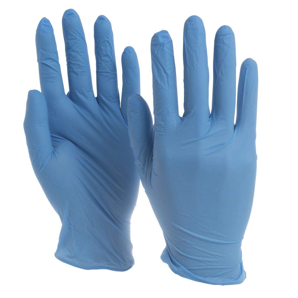 Disposable Nitrile Gloves Powder-Free by HUBERT – X-Large, Nitrile, Blue, Pack of 100, Model DNG-9-XLARGE