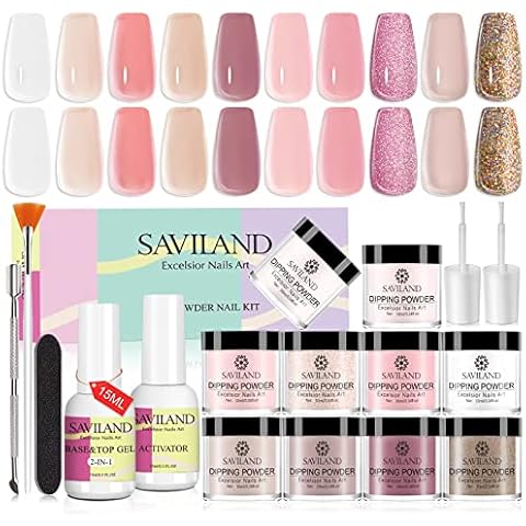Saviland Dip Powder Nail Kit with 10 Colours Cover