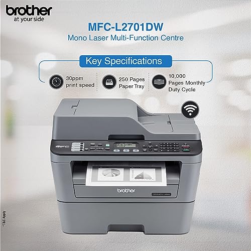 Brother MFC L2701DW Multi-Function Monochrome Laser Printer with Auto Duplex Printing & Wi-Fi - Image 2