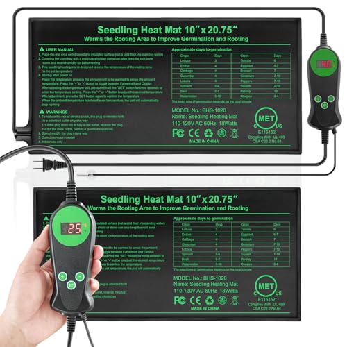 Seedling Heat Mat 2 Pack with Built-in Thermostat