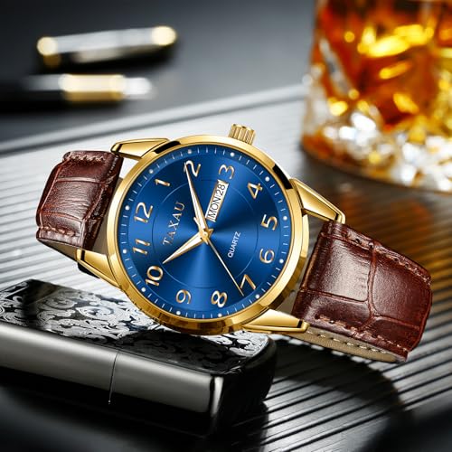 Klassische Lederuhren für Männer Analog Quartz Big Dial Luxus Armbanduhren Wasserdicht Luminous Day Date Reloj para Hombre – Bild 4