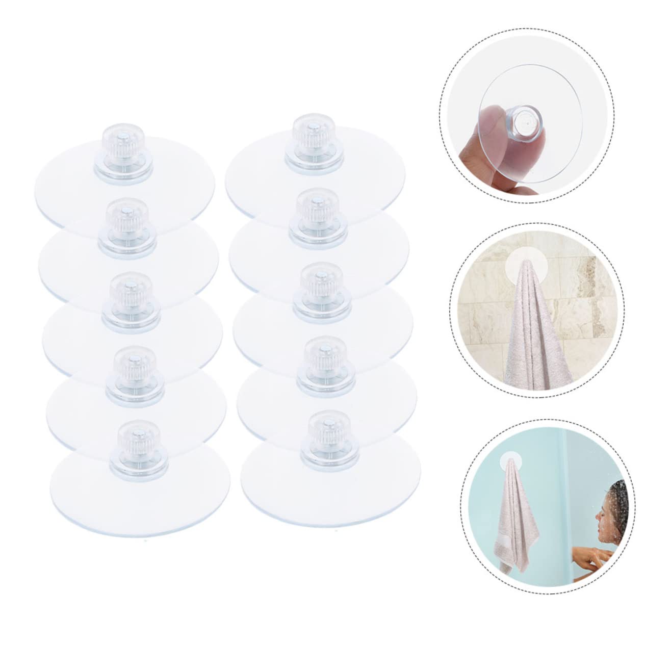Tofficu 4 Set Cuscinetto Di Aspirazione Anti-slip Ganci Per Tazze Piccole Ventose Tazza Rimovibile Gancio Pesante Cucina Ventosa Per Ventose Per Finestre Pvc Trasparente 10 Pezzi*4