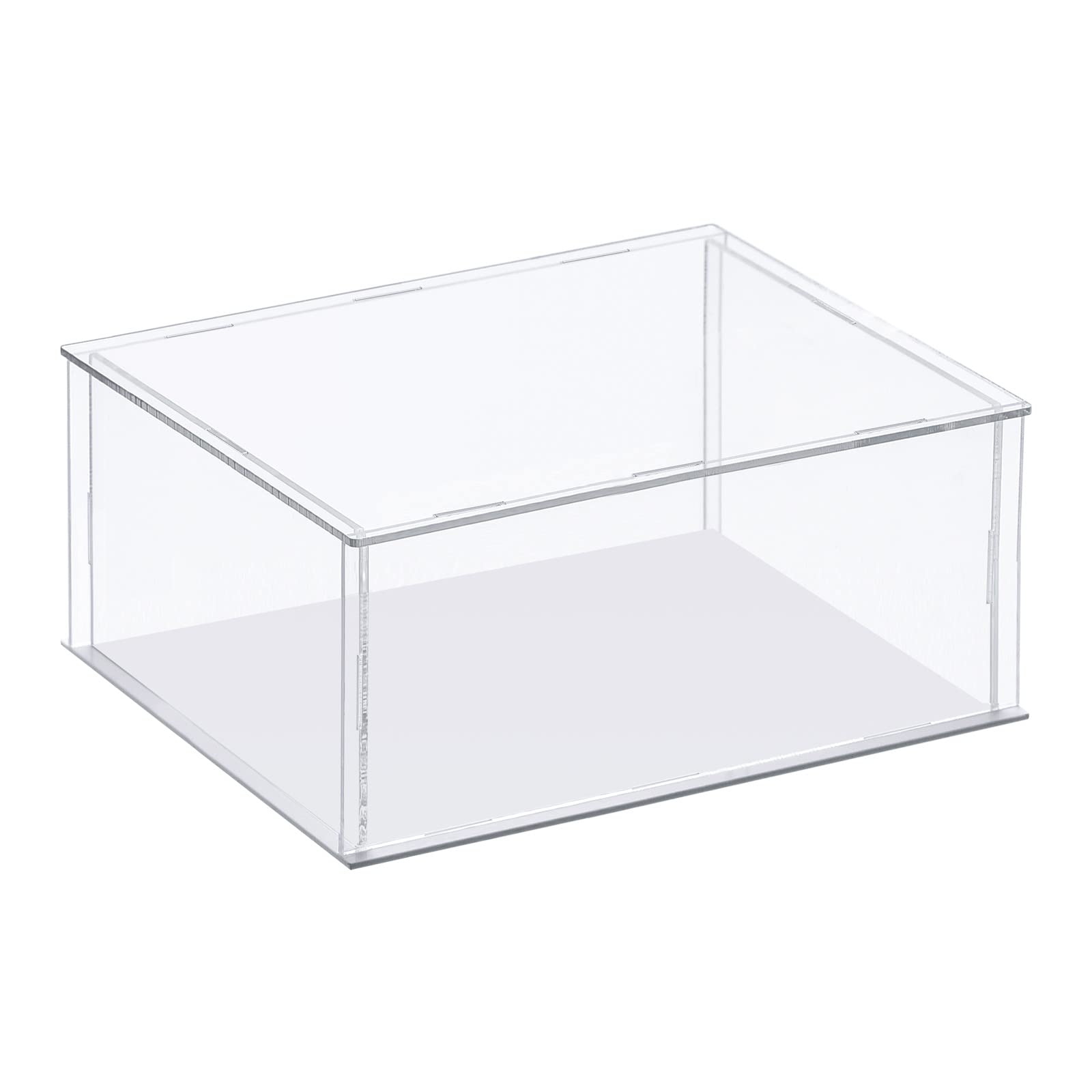 Muiltvoe Clear Display Case, Acrylic Box Assemble Transparent Dustproof Box Showcase 10x10x10cm for Collectibles, Crafts