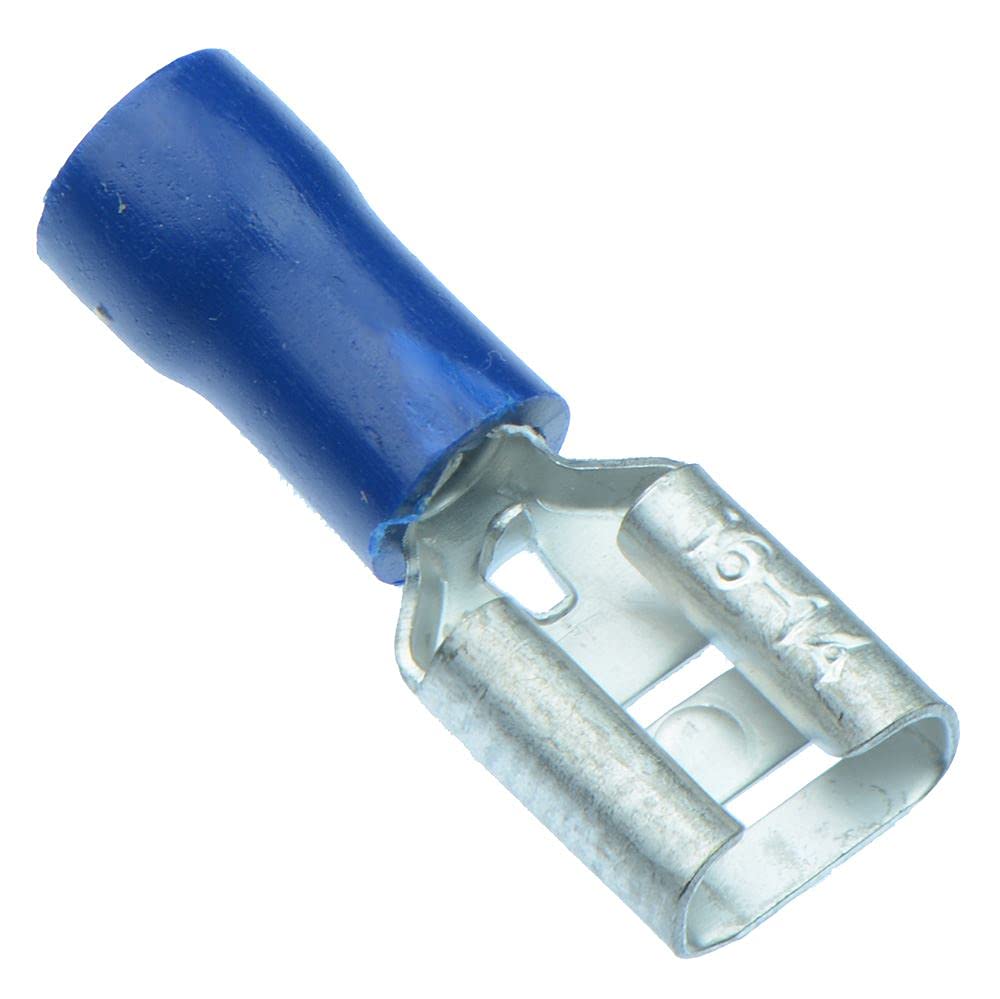 Switch Electronics Women's Blue 100 X 6.3Mm Insulated Crimp Spade Connector 14-16Awg Wire Cable Electrical