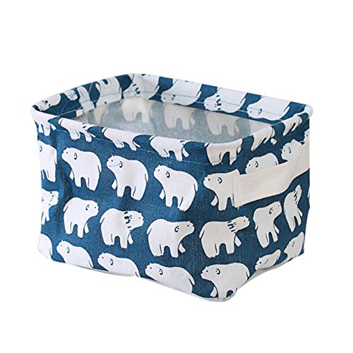 whcct Toy Organizer Laundry Basket With Handle Cube Canvas Fabric Storage Basket Clothes Folding Storage Box For Nursery Underwear