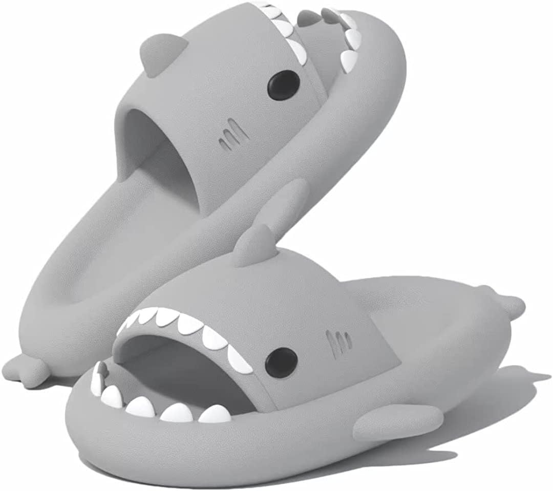 Sisttke Pantuflas de Tiburón Mujer Hombre Verano Zapatillas de Estar de Casa Antideslizante Pantuflas de baño Sandalias de Playa y Piscina Shark Slides Suela Gruesa