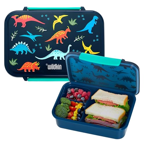 Image of Wildkin Reusable Food Container for Kids - Airtight, Leak Resistant, Dishwasher Safe - Jurassic Dinosaurs