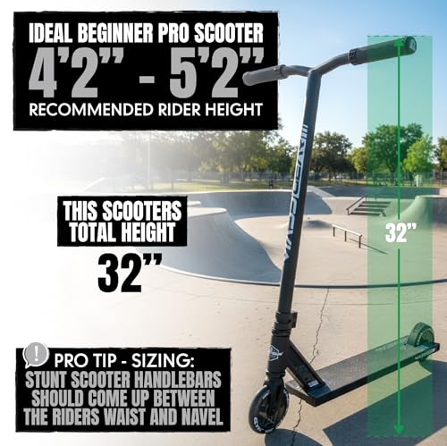 Image of Pro Trick Stunt Scooter for Kids Ages 8-12 - Lightweight Durable 2 Wheel Freestyle Scooter for Skatepark and Street - Easy Assembly - Madd Gear MG3