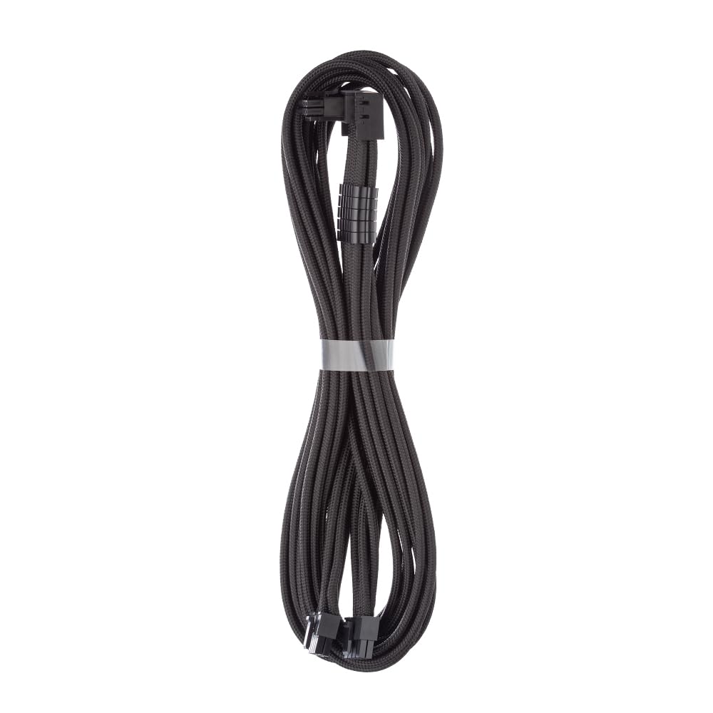 CableModC-Series Pro ModFlex Sleeved 12V-2x6 12VHPWR 90° StealthSense PCIe Cable for Corsair Type 5 RMX Shift - Variant A (Black, 90° 16-pin to Dual 8-pin, 65cm)