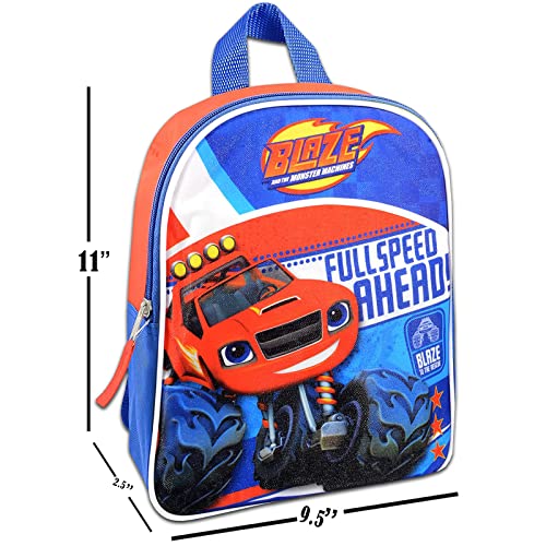 Nick Shop Blaze And The Monster Machines Mini Backpack ~ 3 Pc Bundle With 11 Blaze School Bag Preschool monster truck mini backpack monster truck backpack toddler boys3