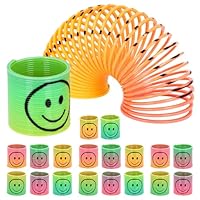 HENBRANDT 24 x Mini Rainbow Magic Spring with Smile Face for Kids Mini Spring Toys Party Bag Favours Loot Bag Fillers Lucky Dip Favours Stocking Fillers for Boys and Girls
