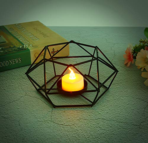 Votive Candle Holders, Metal Cage Votive Tealight Candle Holder With Geometric Shapes, Minimalist Candlestick For Weddings, Parties, Fireplace, Home And Christmas Decor,Made Of Iron, Set Of 2 Pcs #TOP4