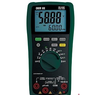 Taiwan Quality DER EE DE-208E High Accuracy DMM Digital Multimeter DCV ACV DCA ACA Resistance Diode Buzzer Capacitance Frequency Multi tester volt meters and RMS multimeters
