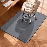 Blvornl Corduroy Office Chair Mat for Hardwood Floor and Low Pile Carpet, 90 x 120 cm Non-Slip Desk Rolling Chair Mat for Hard Floors, Heavy Duty Carpeted Floor Protector Rug for Home, Dark Grey