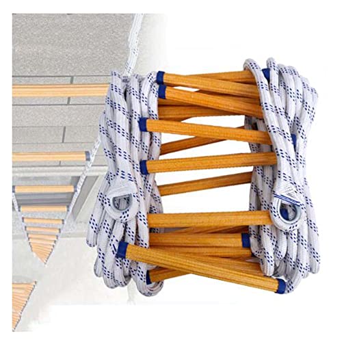 Escalera de seguridad de emergencia con cuerda de escape y mosquetones, resistente al fuego, para niños y adultos, fácil de desplegar, para escalada en el hogar, 25 m (9,84 pies/10 pies) (8 m/26 pies)