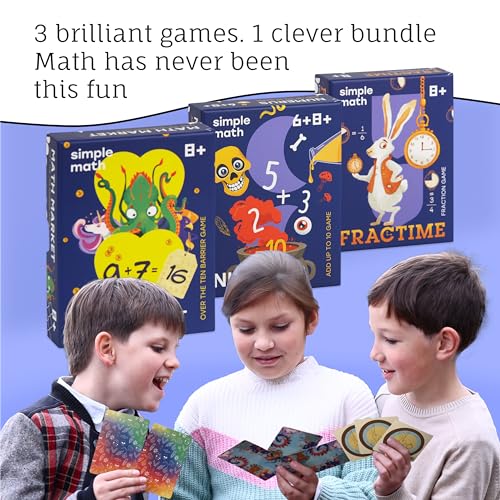 Image of Math Card Games Bundle for Kids 6+ & 8+ | 3 Games Included | Fun & Education | Help to Build Math, Focus and Logic | Recommended by Teachers | 2-6 Players | 10 min Playtime (Math Card Bundle)