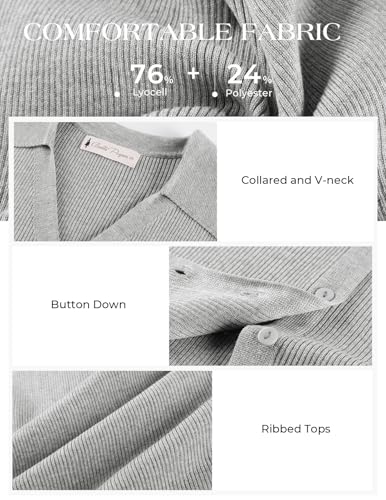Image of Belle Poque Women's Button Down Tank Tops Summer Ribbed Vest Top Sleeveless V Neck Collared Vest Shirt Slim Fit Going Out Top