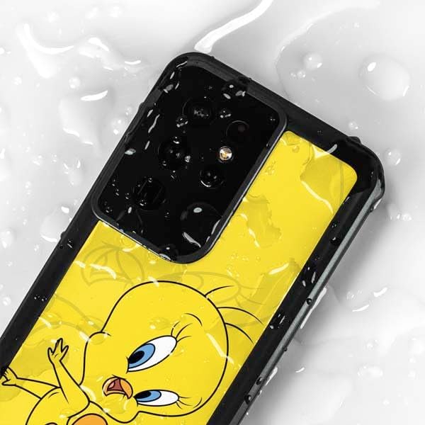 Skinit Waterproof Phone Case Compatible with Galaxy S24 Ultra - Officially Licensed Looney Tunes Tweety Bird Double Design