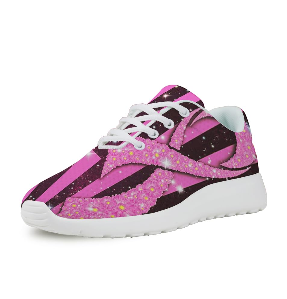 Breast Cancer Awareness Shoes for Women Men Trail Running Casual Fashion Sneakers Slip-on Tennis Shoes