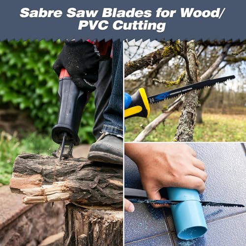 JOEJONI 10-Piece Reciprocating Saw Blades Set, 230mm 5TPI Sabre Saw Blades for Wood Cutting, Reciprocating Tool Accessories Set, Compatible with Bosch Dewalt Makita and many others 6 JOEJONI 10-Piece Reciprocating Saw Blades Set, 230mm 5TPI Sabre Saw Blades for Wood Cutting, Reciprocating Tool Accessories Set, Compatible with Bosch Dewalt Makita and many others - Image 6