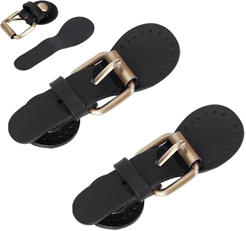 Miniatura 7 de WADORN 2 hebillas de cierre de palanca de piel sintética, cierre de lengüeta, cierre de piel sintética para coser en bolsas, hebillas de rodillo