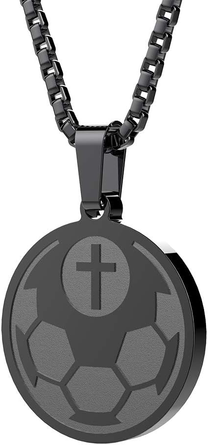 Sports Pendant Necklace Baseball Football Soccer Basketball Volleyball Team Coach Gift Inspirational Pendant for Teenboys Teengirls