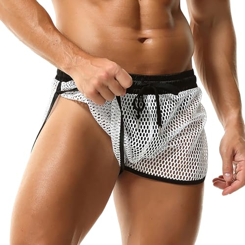 Pantalones Cortos Deporte Hombre Fitness Pantalones Cortos Casuales de Malla Transpirable con diseño ventilado para Mayor Comodidad en Verano y