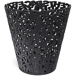 Papelera Elegante Balvi Papelera Letters Color Negro Plástico 30cm