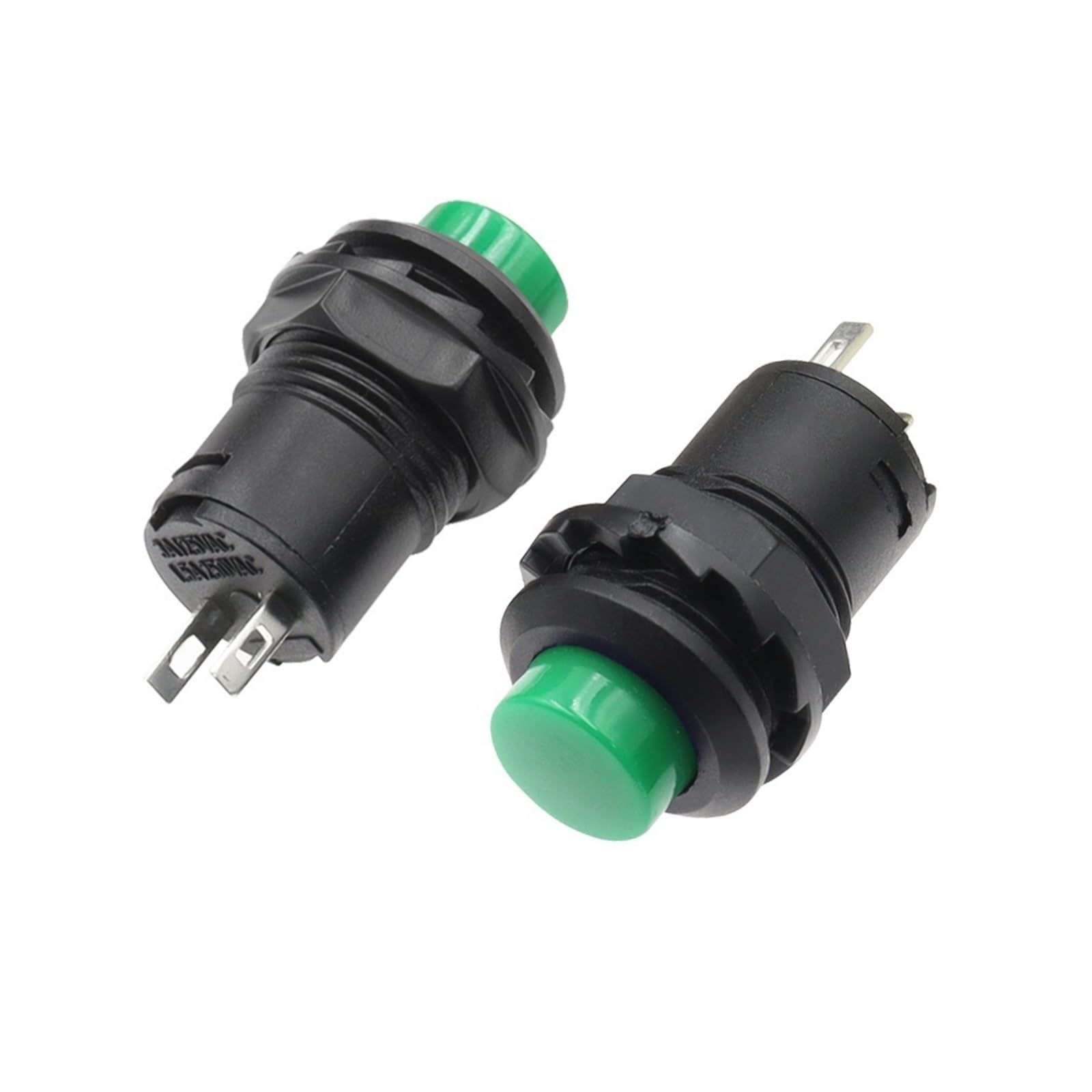Interruptores de botón momentáneos de 100 piezas DS228 DS428 - Interruptores de encendido/apagado de autobloqueo de 12 mm for proyectos electrónicos(Green,Momentary)