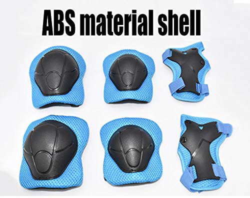 Yx-outdoor Kids Protective Gear Helmet Set,for Ice Skating, Roller Skating, Skateboarding, Cycling,Seven Piece Set,Knee Elbow Wrist Protective pad Set,with Helmet,Orange,XS - Thumbnail 6