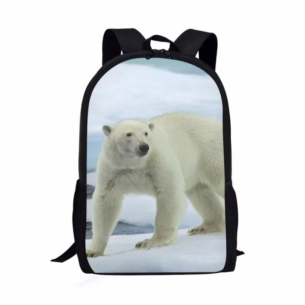 SYtrade Cool Backpack Kid Boys 3d Polar Bear Bookbags for School Rucksacks
