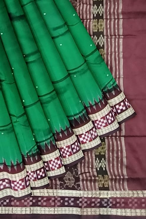 Image of Handmade Pure Bomkai Silk Saree Khandua Natural Silk Ikkat Saree For Women /Ethnic Wear /Traditonal Saree /Handloom Saree With Regular Fit Blouse Piece
