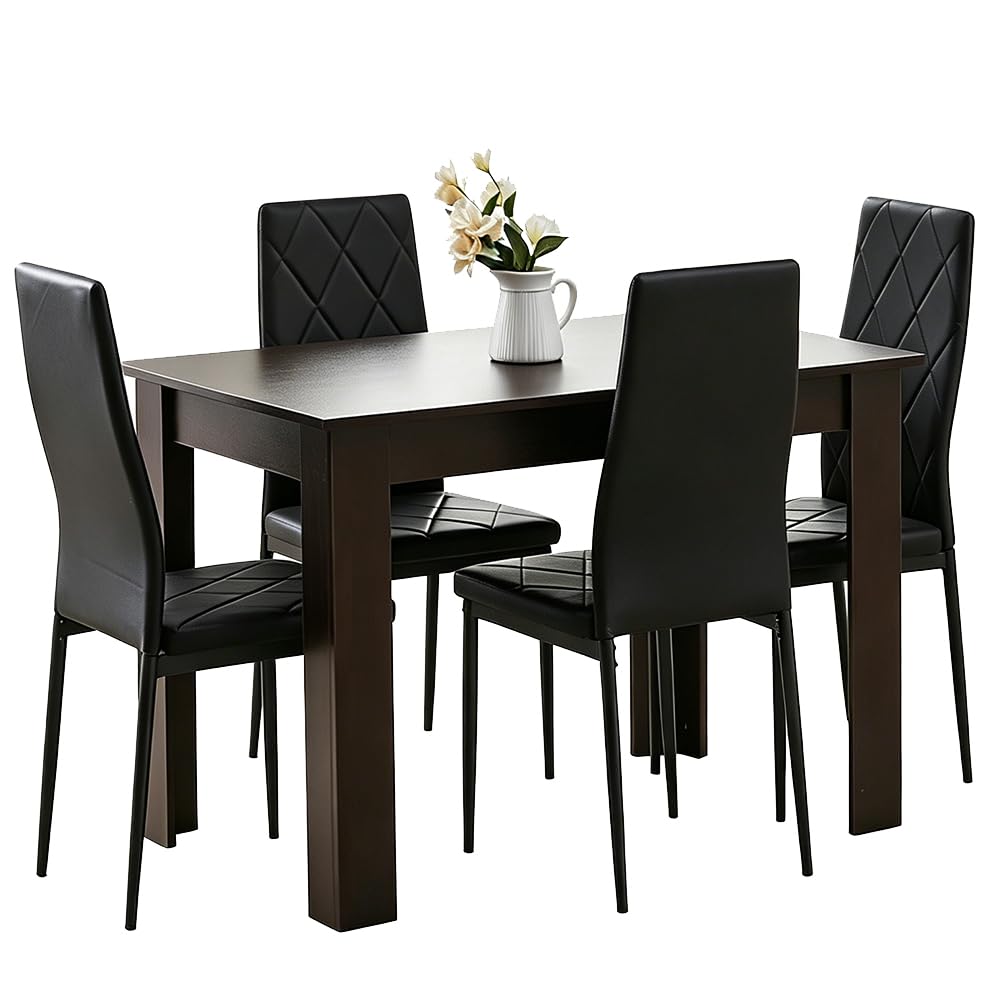Rainbow Tree 5 Piece Dining Table and Chairs Set 4 for Dining Room, Modern Wooden Dinner Table with 4 Chairs for Family Dinner Set — image 1