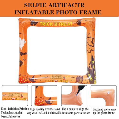 LMSHOWOWO 30 PCS Funny Halloween Photo Booth Props Kit with Inflatable Photo Booth Frame, Giant Inflatable Selfie Frame, for Kids Adults Halloween Party Decoration Games Accessories Supplies — photo 4