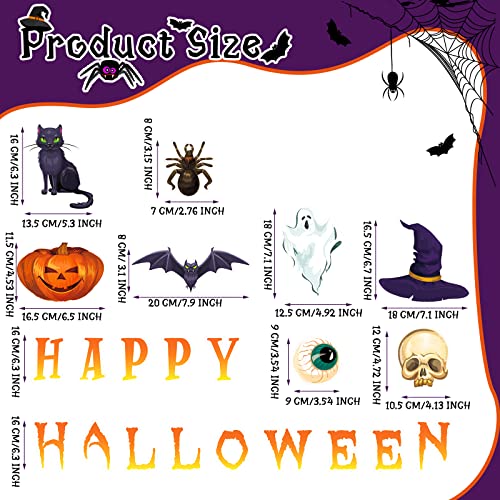 Bbto 22 Pcs Halloween Garage Door Decorations Magnets Happy Refrigerator Magnetic Decal Bat Ghost Witch Hat Cat Spider Pumpkin Stickers #TOP1