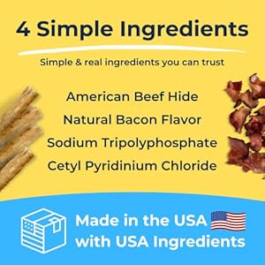 Soft Rawhide Chews | Safe Dental Treats for Large Dogs | Vet VOHC Approved | Daily Bone Cleans Teeth & Gums Fresh Breath Oral Health Support | USA Made | (Large Dogs / 24 Count)