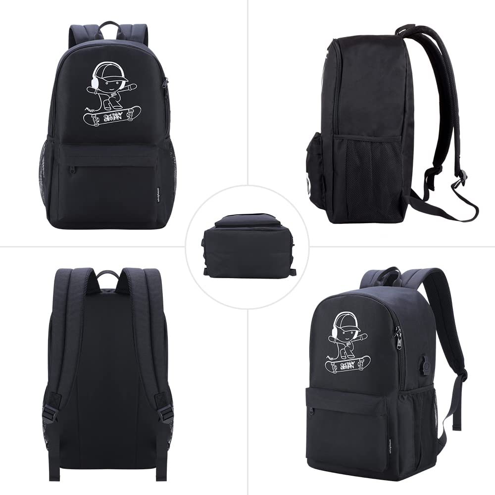Sac à Dos Cartable Garcon Scolaire Sets de Sacs Scolaires Lumineux Port de Chargement USB Scolaire Ecole garçon Ado Sacs à Dos