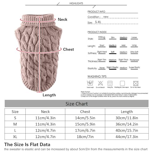 Pet Dog Turtleneck Knitting Sweater Coat Winter Warmer Thickening Pullover Knitwear Crochet Coat Clothes for Small Dog Puppy Cat - Image 4