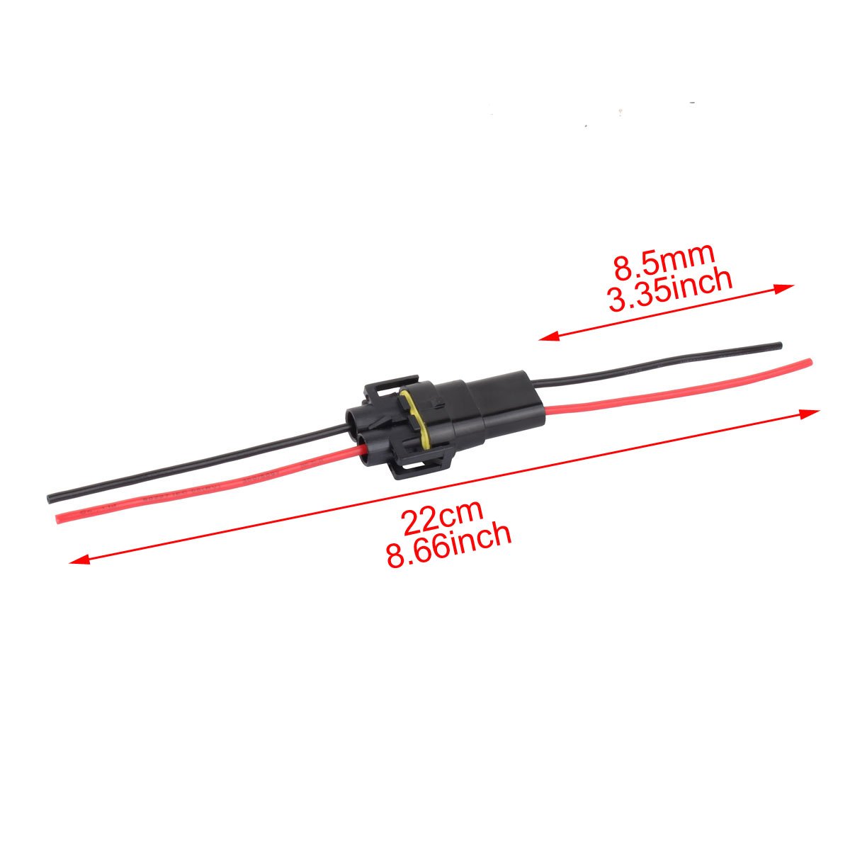 TOMALL H11 H8 Socket for Headlights Fog Lights Replacement Male Female Wiring Harness Connector