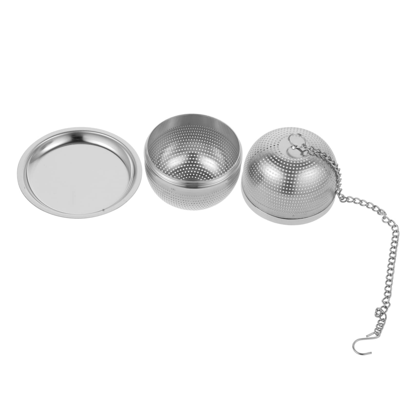 Zerodeko 3pièces Infuseur à Thé Réutilisable Acier Inoxydable Avec Support Filtre à Thé Boule Pour Tasses Accessoire Pratique Pour Amateurs Maison Bureau