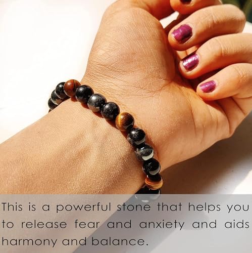 Image of Original Triple Protection Bracelet | Crystal Braselet - Black Obsidian, Hematite & Tiger Eye - Evil Eye, Protect, Adjustable Natural Stone Bracelet for Grounding & Positive Energy - Handmade Spiritual Jewelry