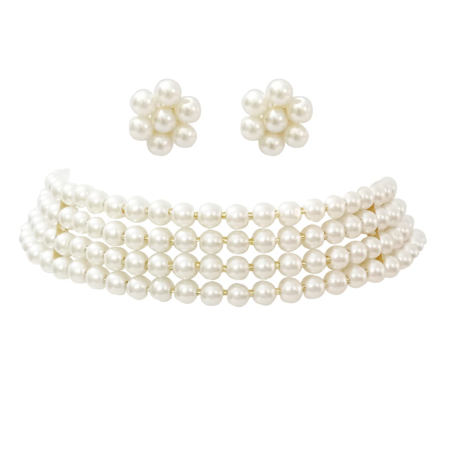 Chrishan gold plated stylish looking pearl choker necklace set for women and girls. (White) (B07XZFLGYC) Amazon Price History, Amazon Price Tracker