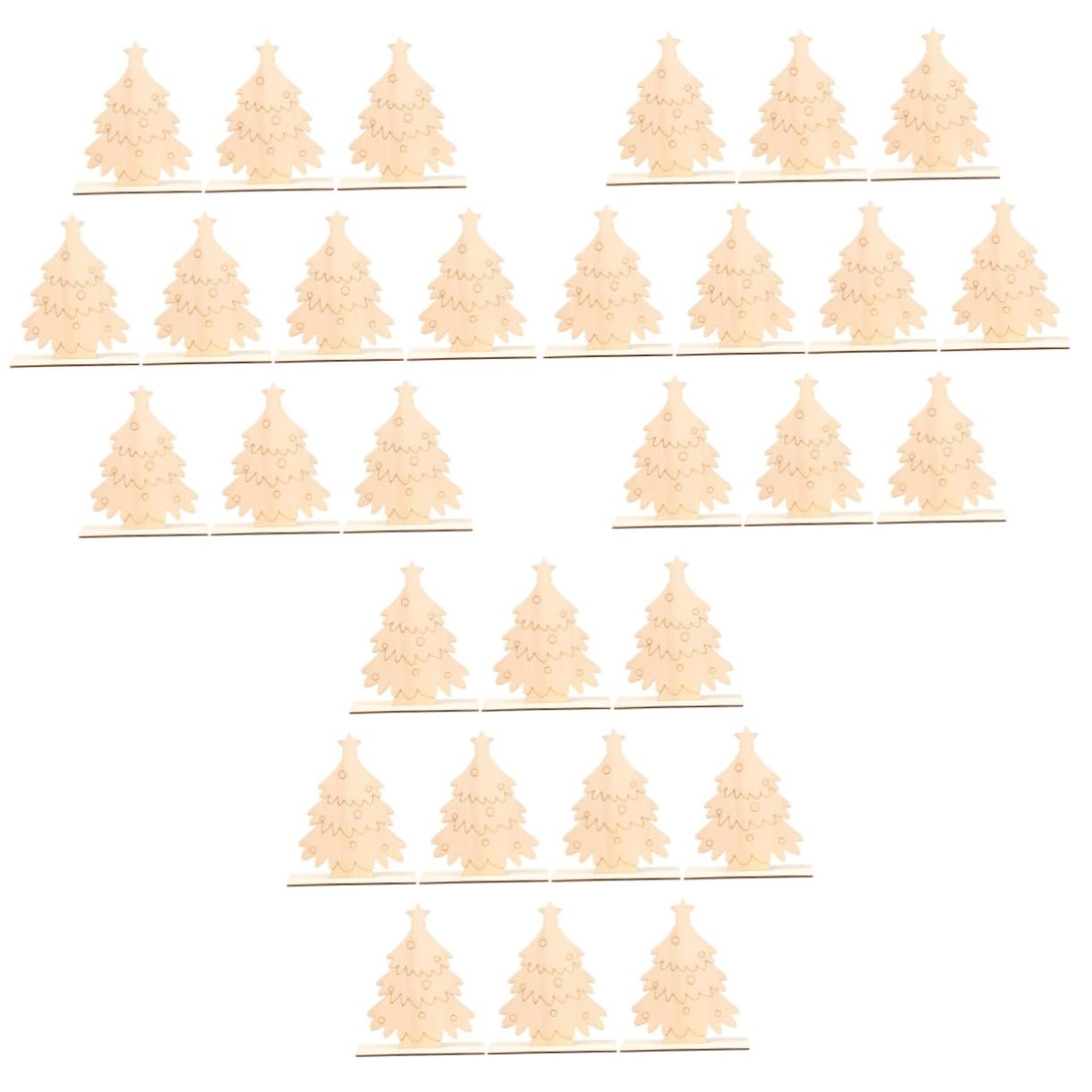 Operitacx 30 Pièces Sapin De Noël Mini-jouet Ornements De Bureau De Noël Fournitures De Fête De Faveurs Jouets D'artisanat De Arbre De De Table Décor De Sapin En Bois